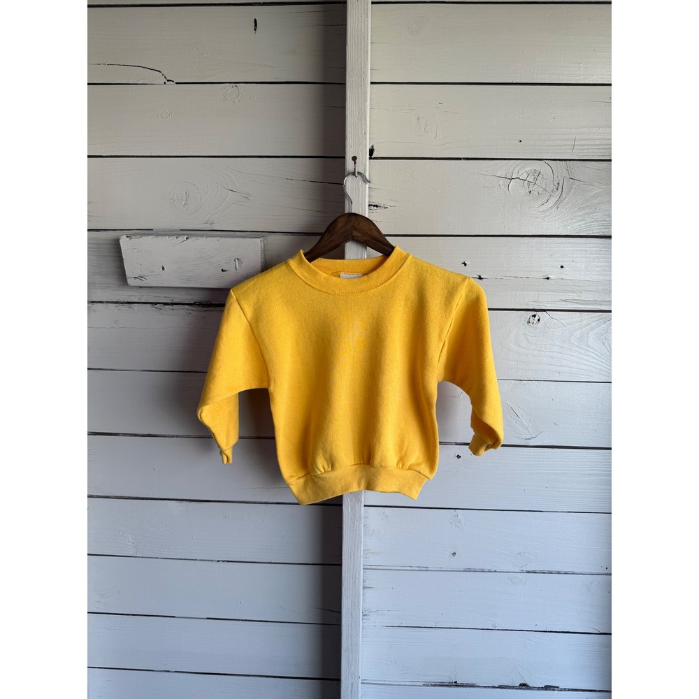 Vintage Tultex Maximum Sweats Kids Yellow Crewneck Sweatshirt  L 7 Cotton Blen